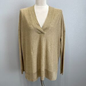 Polo Ralph Lauren Women's V-Neck Sweater Small Beige 100% Linen